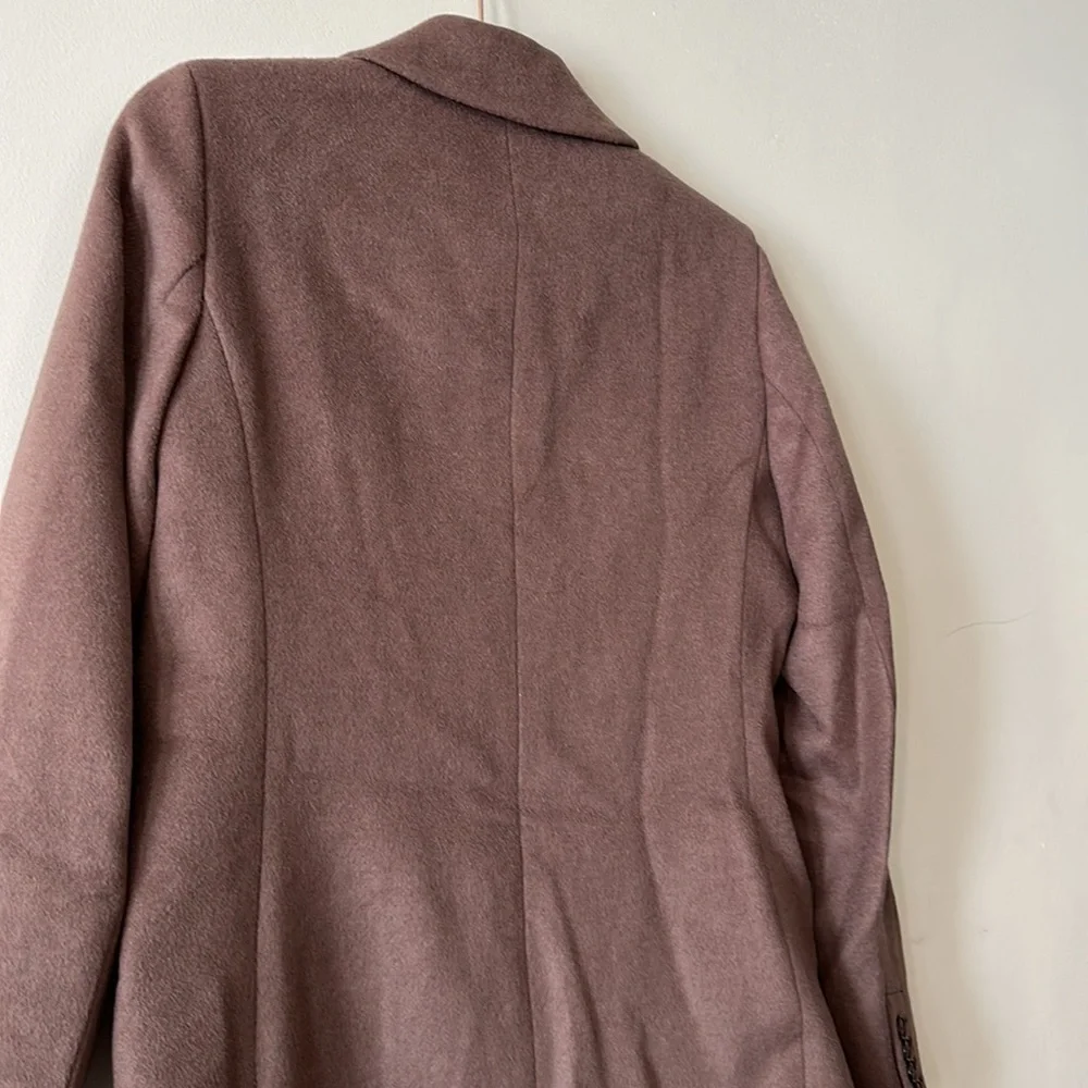 New RW&Co Classic Wool Fitted Preppy Coat in Deep Taupe - Picture 13 of 15